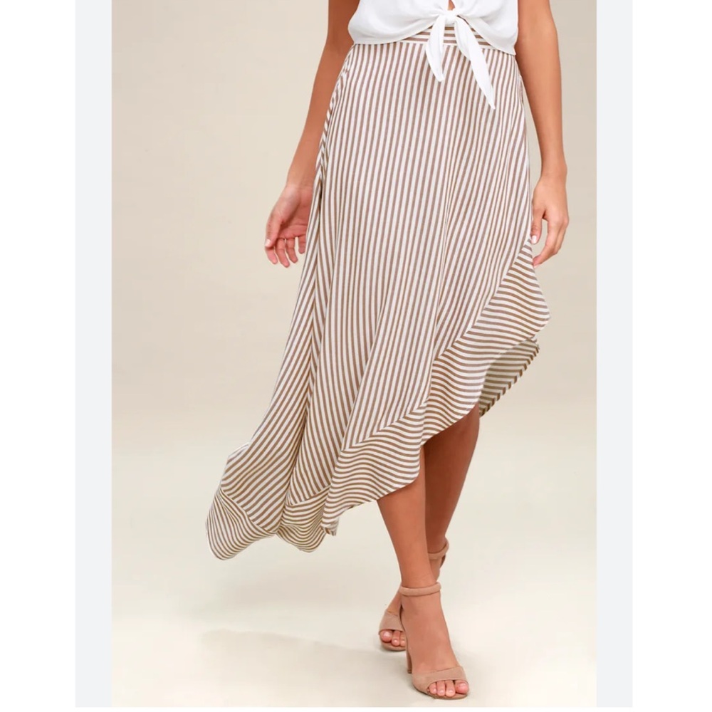 Striped Asymmetrical Skirt